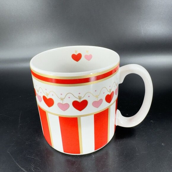 Flowers Inc Balloons Ceramic Coffee Mug Cup Red Pink Hearts Made Korea Vintage - Picture 8 of 12